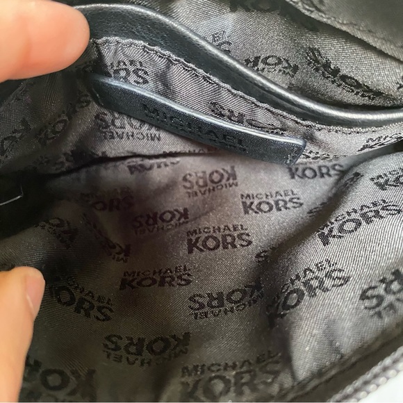 Michael Kors Black and Beige MK Monogram Wristlet Pouch - Picture 10 of 17